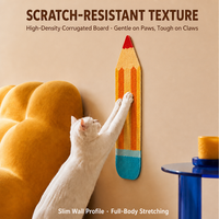 Griffoir mural pour chat en forme de crayon, en carton ondulé, OEM ODM, motif et forme personnalisés pour chats d'intérieur