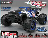 CQZNRC Voiture télécommandée électrique 2,4 GHz à moteur brossé, échelle 1:16, 4x4 tout-terrain, camion haute vitesse prêt à l'emploi pour enfants et adultes
