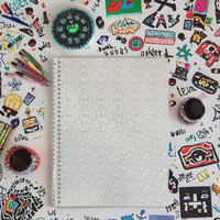Grand carnet autocollant réutilisable à spirale 8.511, organiseur 40 feuilles pleine page, couverture en papier vierge, idéal pour cadeau (Petit