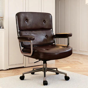 Achetez une chaise de bureau moderne de haute qualité en cuir synthétique confortable, chaise ergonomique pour la maison, chaise pivotante, chaises de bureau - Product Image 4