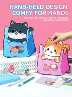Sacs cadeaux scolaires refermables avec motif chat de dessin animé mignon, sacs fourre-tout uniques pour fêtes d'anniversaire et événements festifs