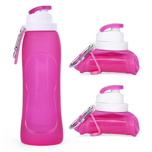 Bouteille d'eau en silicone pliable de 500ML, tasse de sport portable, bouteilles de boisson légères pliables, pour cyclisme, voyage, Sports de plein air - Product Image 5