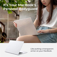 Étui rigide transparent brillant en plastique cristallin pour MacBook Neo 13 Air 13.6/13 Pro 14/16 Air 15 Retina 13