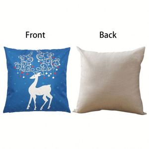 Light up X 45 Cm Linen <b>Christmas</b> Home Decor Sofa <b>Throw</b> Cushion Led Pillow Case Cover - Product Image 3
