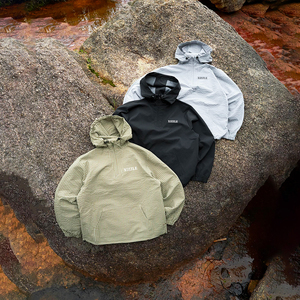 Veste Anorak Streetwear en Gingham à Demi-Zip, Légère, Respirante, Imperméable et Coupe-Vent, Personnalisable - Product Image 4