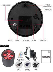 Ip65 Không Thấm Nước 6X15W Rgbwa + UV 6in1 Pin Không Dây LED Par Ánh Sáng DMX Wifi Cho Đám Cưới Sân Khấu Đảng - Product Image 4