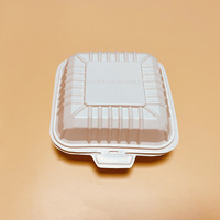 Boîte à lunch carrée en plastique jetable écologique et biodégradable, compatible micro-ondes, style américain, pour restauration rapide