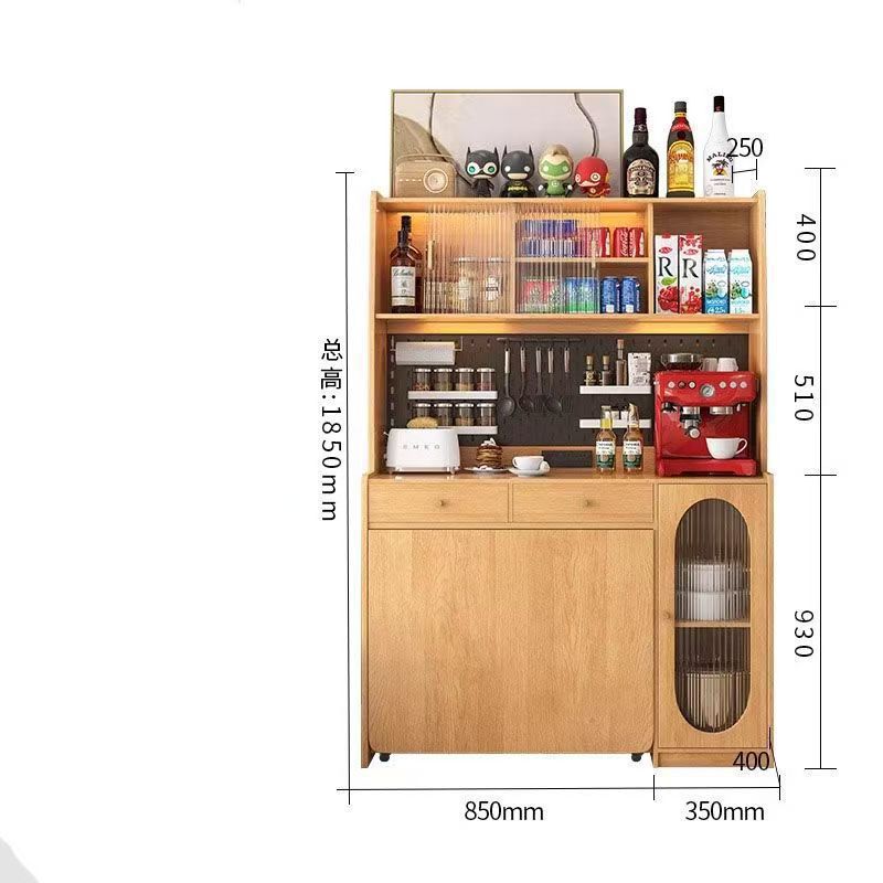 [Couleur bois naturel] Table à manger et armoire de 1,2 m