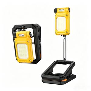 Nouvelle lampe de travail LED COB jaune 2026 avec perche télescopique à 3 sections, base magnétique, 3 sources lumineuses, rechargeable par USB - Product Image 1