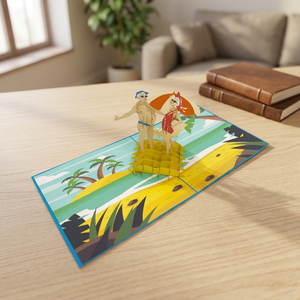 Best Choice Handmade Summer Beach Pop Love 3D Couple <b>Cards</b> High Quality Customizable <b>Paper</b> Offset Printing Chinese New Year - Product Image 5