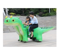 Machine d'attraction électronique à monnayeur, dinosaure animatronique marchant à deux têtes, type scooter à chevaucher