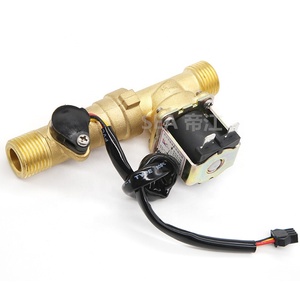 Chauffe-eau en laiton avec capteur Hall, turbine à débit, filetage mâle 1/2 avec vanne <span class=keywords><strong>de</strong></span> commande électrique, électrovanne 12V ZHF04-B8, vanne intégrée - Product Image 2
