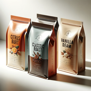 Bolsas <span class=keywords><strong>de</strong></span> Embalaje para Granos <span class=keywords><strong>de</strong></span> Café con Fondo Plano y Sellado <span class=keywords><strong>de</strong></span> Ocho Lados, Compostables, Impresas Personalizadas, con Válvula y Cierre - Product Image 3