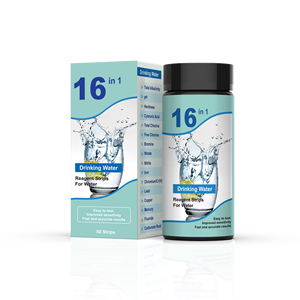 Bandelettes d'<span class=keywords><strong>analyse</strong></span> d'<span class=keywords><strong>eau</strong></span> potable OEM, pour robinet domestique et puits, bandelettes de test d'<span class=keywords><strong>eau</strong></span> 16-en-1 W-16 - Product Image 1