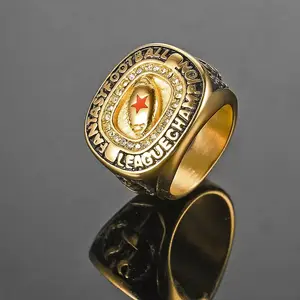 316 in acciaio inox Champion Fantasy Football Ring da uomo American Rugby League Championship Jewelry