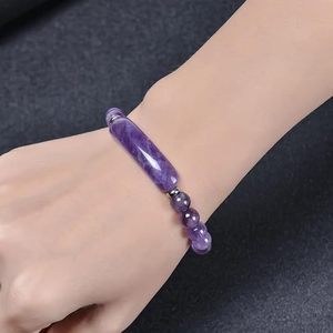 Bracelet pont en quartz rose naturel et améthyste unisexe de 8mm avec perles en <span class=keywords><strong>pierre</strong></span> naturelle d'agate rouge - Product Image 4