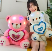 Boneka Beruang Teddy Menyala Grosir, Boneka Beruang Lucu Custom untuk Hadiah Ulang Tahun Anak Perempuan, Natal, Valentine