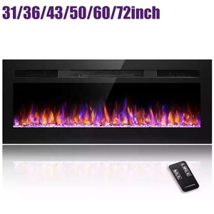 Cheminée électrique encastrée de 72 pouces, chauffage mural décoratif en métal pour l'hiver, avec flamme réaliste et télécommande, idéal pour <span class=keywords><strong>la</strong></span> maison et l'hôtel - Product Image 1