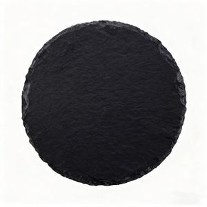 Elegant Round Handmade Slate Drink Coasters with Rack - Premium Stone <b>Mats</b> & Pads Perfect Tabletop Category for Home/<b>Bar</b> - Product Image 2