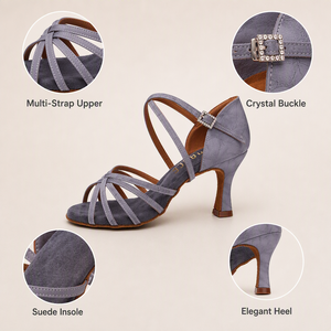 Scarpe da Ballo Latino per Donna, Scarpe da Tango e Salsa con Fibbia in Strass, Tacchi Alti Personalizzati, Vendita Diretta dalla Fabbrica - Product Image 6