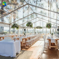 Carpa de Techo Transparente con Estructura en A para 500 Personas, con Tela de PVC Impermeable para Exposiciones y Eventos al Aire Libre