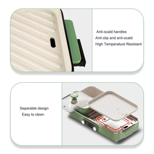 Olla <span class=keywords><strong>Eléctrica</strong></span> de Diseño Dividido de 1550W con <span class=keywords><strong>Parrilla</strong></span>, Doble Zona de Control Independiente, Gran Capacidad para 5-8 Personas, Ahorro de Energía, Uso Dividido - Product Image 5