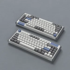 Dustsilver K84 Grey RGB Mechanical Gaming Keyboard Kit 75 Keys Wired RGB Backlight Hot-Swappable Gamer Keyboard