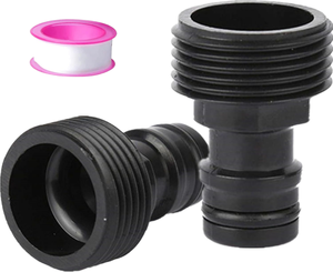 Lot <span class=keywords><strong>de</strong></span> 2 raccords <span class=keywords><strong>de</strong></span> <span class=keywords><strong>tuyau</strong></span> en plastique BSP mâle <span class=keywords><strong>de</strong></span> 3/4 pouce, adaptateur <span class=keywords><strong>de</strong></span> <span class=keywords><strong>robinet</strong></span> fileté pour l'<span class=keywords><strong>arrosage</strong></span> du jardin - Product Image 1