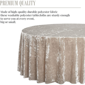 Tùy Chỉnh Bán Buôn Dệt Nhung Khăn Trải Bàn Bền Không Thấm Nước Bàn Tròn Cho Đám Cưới Các Bên Khách Sạn Sang Trọng Bàn Nhung - Product Image 5