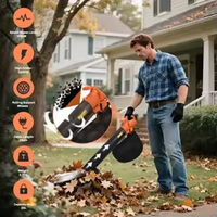 Souffleur à feuilles électrique industriel 120V, aspirateur et broyeur - Outil de jardin portatif 3-en-1 avec sac à débris de 35L