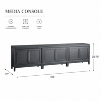 Meuble TV modulaire en bois massif français de qualité supérieure, finition anthracite pour grande villa, console multimédia, centre de divertissement, meuble d'appoint