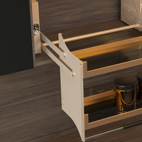 Armário Elevatório de Vidro com Fechamento Suave em Aço Inoxidável Moderno Premium com Design Ecológico para Cozinha