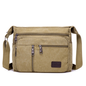 Unisex <b>Large</b> Capacity Classic <b>Canvas</b> Cross Body Shoulder <b>Bags</b> Vintage Zipper Fashionable Business Travel Messenger <b>Bags</b> - Product Image 3
