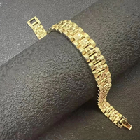 Bracelet de montre en acier inoxydable plaqué or 18 carats de 18 cm, personnalisé pour le dropshipping, bijou étanche, bracelet à maillons épais