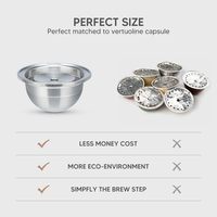 Capsule de café réutilisable en acier inoxydable 70 ml, rechargeable, compatible avec les machines Nespresso VertuoPlus VertuoLine