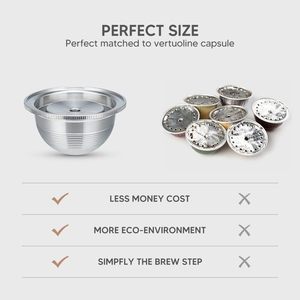 <span class=keywords><strong>Capsule</strong></span> de café réutilisable en acier inoxydable 70 ml, rechargeable, compatible avec les machines Nespresso VertuoPlus <span class=keywords><strong>VertuoLine</strong></span> - Product Image 6