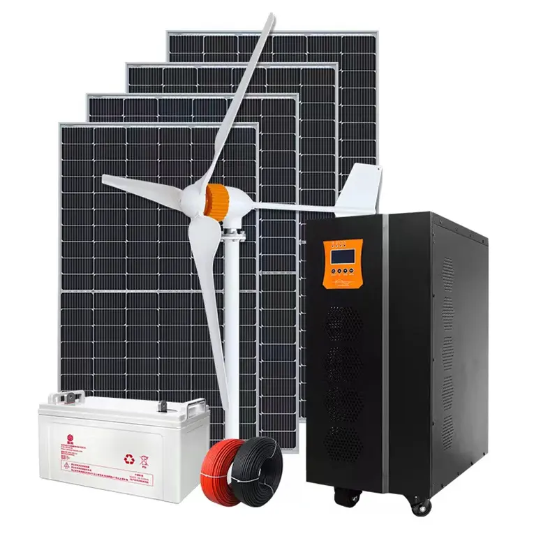 Turbina eólica híbrida de alta eficiencia, sistema de energía solar con panel mppt, 3kW, 5kW y 8kW