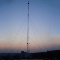 Torre de Telecomunicaciones de Acero Galvanizado con Cables de Refuerzo para Antena de Radio 5G, Internet Inalámbrico ISP y Mástil de Comunicación para Exteriores