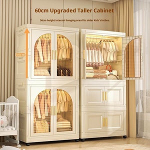<span class=keywords><strong>Armoire</strong></span> de rangement pliable en plastique, montage simple, multi-niveaux, multifonctionnelle, design américain, <span class=keywords><strong>armoire</strong></span> pour bébé pour enfants - Product Image 3