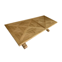 D1637-300P Antiker Französischer Eichen-Esstisch aus Massivholz 300x120x78cm Outdoor Landhaus Esszimmermöbel
