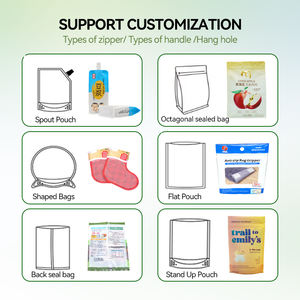 Sacs en plastique imprimés sur mesure PET/VMPET/PE, sacs à biscuits en aluminium, sacs d'emballage alimentaire, pochettes verticales Doypack pour <span class=keywords><strong>boulangerie</strong></span> - Product Image 4