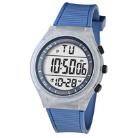 Montre numérique sportive à écran blanc transparent LASIKA WF7005, rétroéclairage LED, chronomètre, alarme, résistante à l'eau 3BAR, vente en gros d'usine