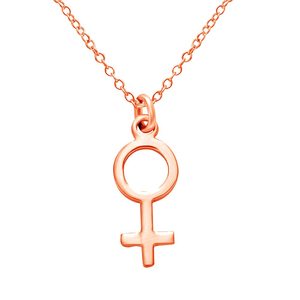 Collana di simbolo di <span class=keywords><strong>genere</strong></span> astrologico in acciaio inossidabile placcato oro semplice <span class=keywords><strong>femminile</strong></span> con catena a maglie alla moda per matrimoni e feste - Product Image 3