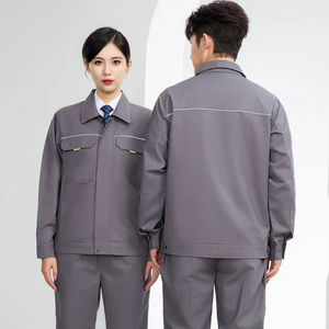 맞춤 로고 긴 소매 남여 공용 봄/가을 직원 유니폼 세트 반사 스트립 작업복 및 직원 유니폼 - Product Image 1