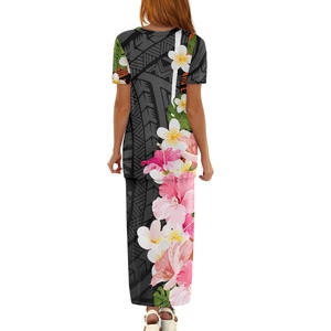 Set gonna da <span class=keywords><strong>donna</strong></span> 2 pezzi con stampa floreale completo completo completo completo, Top e gonne lunghe hawaiane Casual Boho abito estivo da <span class=keywords><strong>donna</strong></span> - Product Image 5