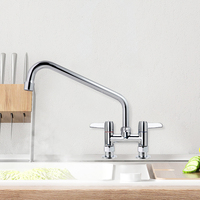 Robinet de cuisine commercial design moderne à double poignée en laiton Montage sur pont 6-14 pouces Robinets de lavabo Purificateur d'évier Sense Faucets