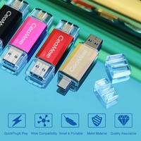 Flash Drive Dual U Disk Ceamere CMU012 OTG USB 3.0 32GB 64GB 128GB 256GB, Flash Drive Memori Tipe C OTG 3.0 USB Stick Pendrive