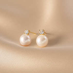 Pendientes de Perlas de Agua Dulce WENCHI, 400g, Diseño Natural Simple para Uso Diario - Product Image 5