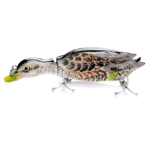 Venta directa de fábrica de topwater flotante doble articulado cebos 3D ojo pato gran pesca señuelos para bass / pike / musky - Product Image 3