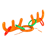 Jouet gonflable de lancer d'anneau de chapeau de bois de fête de Noël de PVC
